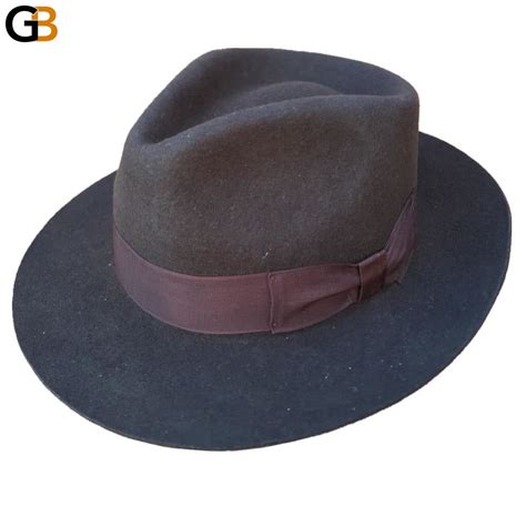 Classic Dark Brown Mens Wool Felt Gangster Mobster Godfather Fedora