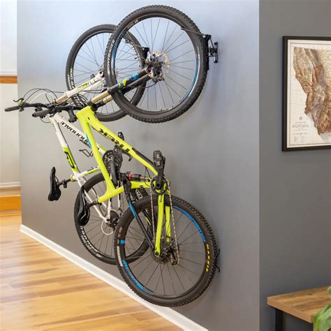 Swivel Mount Bike Storage Rack 2 Bike Garage Wall Hooks