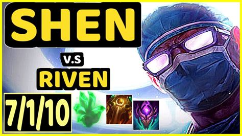 Shen Vs Riven Kda Top Gameplay Euw Ranked Diamond Youtube