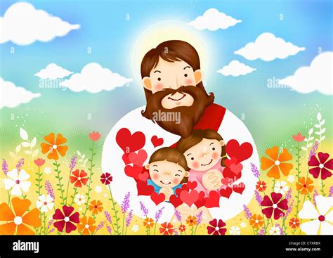 The Jesus Holding The Children With Love Stock Photo 49761598 Alamy