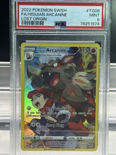 Pokémon TCG Hisuian Arcanine Lost Origin Trainer Gallery TG08 TG30 Holo