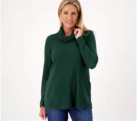 As Is Susan Graver Weekend Reg Sweater Rib Knit Long Sleeve Tunic