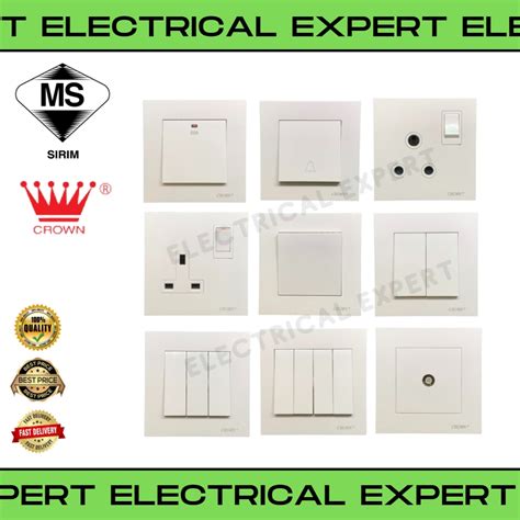 Ready Stock Crown Ce Series Switches Socket Sirim Approvedswitch Socket Outlet1gang 2gang