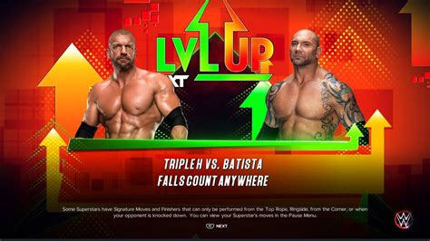 WWE 2K23 Gameplay Triple H Vs Batista Falls Count Anywhere Match