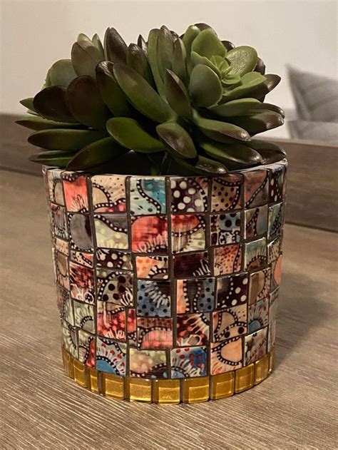 Succulent Planter Small Mosaic Pot Small Cactus Planter Small Ceramic