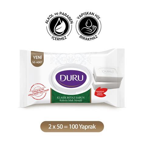 Duru Beyaz Sabun Kokulu Islak Mendil 2X50 Adet Fiyatı