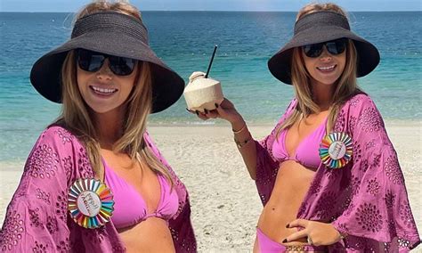 Amanda Holden Shows Off Her Figure In A Tiny Pink Bikini As She Celebrates Her Nd Birthday