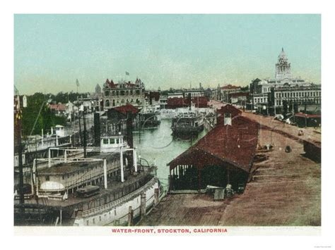 Aerial View Of The Waterfront Stockton Ca Posters Lantern Press