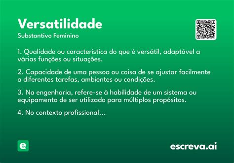 O Que Significa Versatilidade - Versatilidade - Significado e Sinônimo - escreva.ai