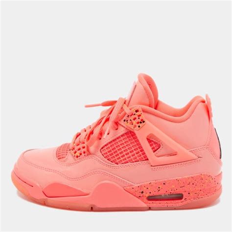 Air Jordans Neon Pink Patent Leather Jordan 4 Hot Punch Sneakers Size ...