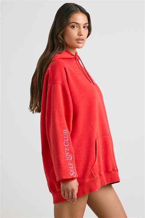 Sunday Love Oversized Hoodie in Red | Oh Polly