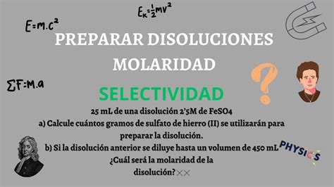 Preparar Disoluciones Trabajar Con La Molaridad Youtube