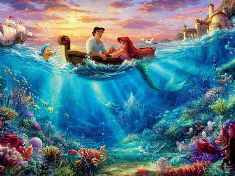 Ceaco Thomas Kinkade Disney Dreams - The Little Mermaid Falling in Lov | I Love Puzzles