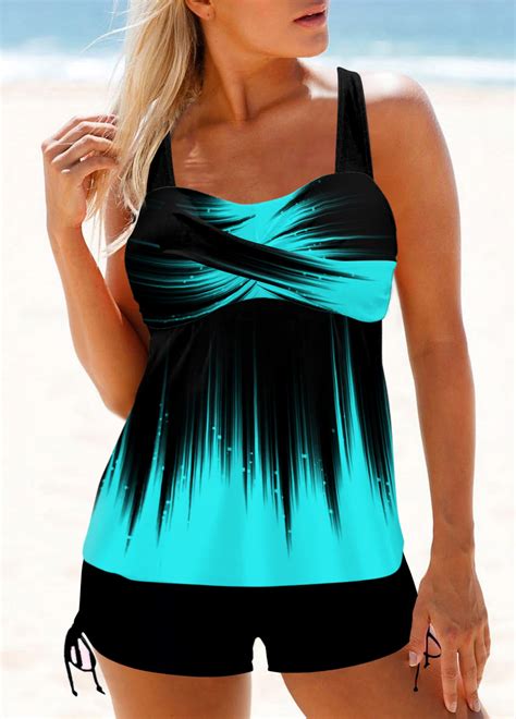 Plus Size Cyan Ombre Tankini Top Usd 42 98