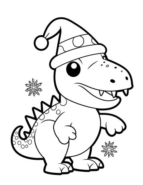 Dinosaur Christmas Coloring Pages | Dinosaur coloring pages, Dinosaur ...