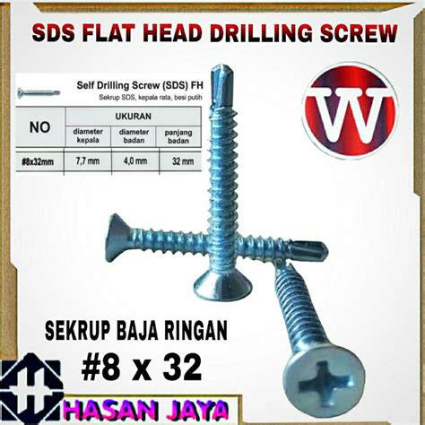 Jual 100 PCS Skrup Sekrup Roofing SDS FH 8x25 Baut Sekrup Baja