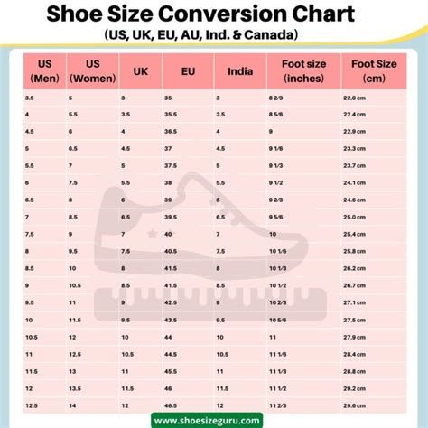 Us Shoe Size To India Conversion Sizing Guide Charts