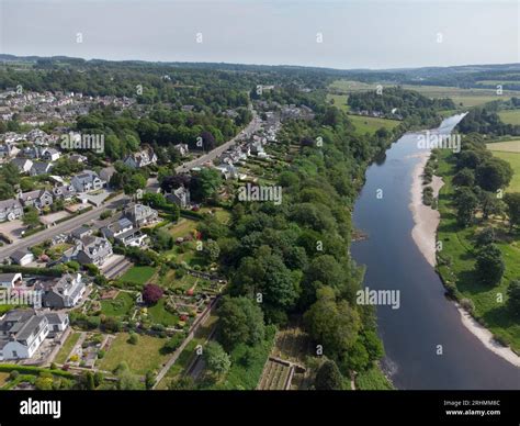 A Drone View Of Peterculter A Suburb Of Aberdeen Scotland Next To The