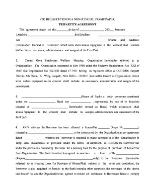 Tri Party Agreement Format Fill Online Printable Fillable Blank