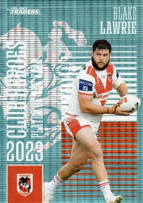 2024 NRL Traders Club Hero Teal CHT21 Blake Lawrie St George Dragons