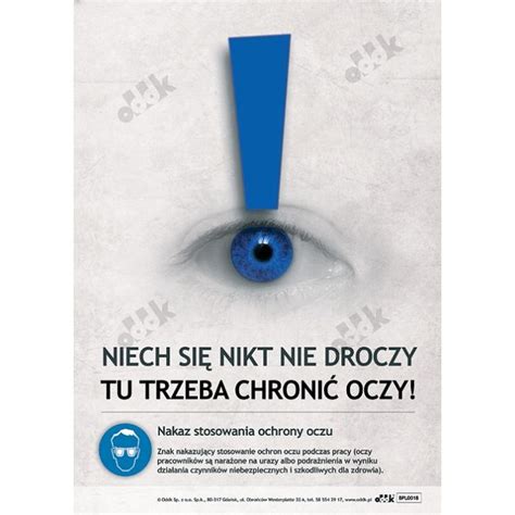 Plakat Nakaz Stosowania Ochrony Oczu