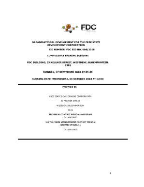 Fillable Online Tenders Dev Fdc Co Za Free State Development