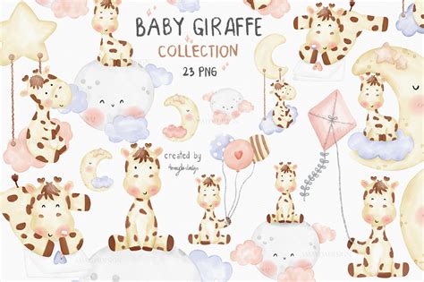 Baby Giraffe Watercolor Clipart Graphic By Saltyarts Creative Fabrica