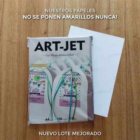 Papel Adhesivo A4 Glossy Brillo115 Grs Art Jet 100 Hojas En Venta En