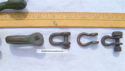 Vintage Maritime Ship Bronze Anchor Shackles U Rings 9 Hook
