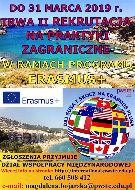 Ii Rekrutacja Na Praktyki Zagraniczne W Ramach Erasmus Pans Jaros Aw