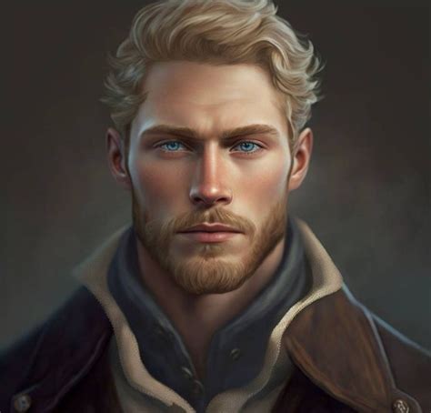 A Painting Of A Man With Blue Eyes And A Beard Wearing A Leather Jacket