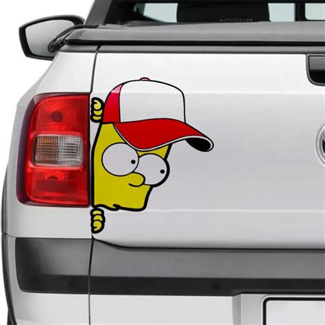 Kit 2 Adesivos Bart Simpson Dirigindo E Carona Automotivo