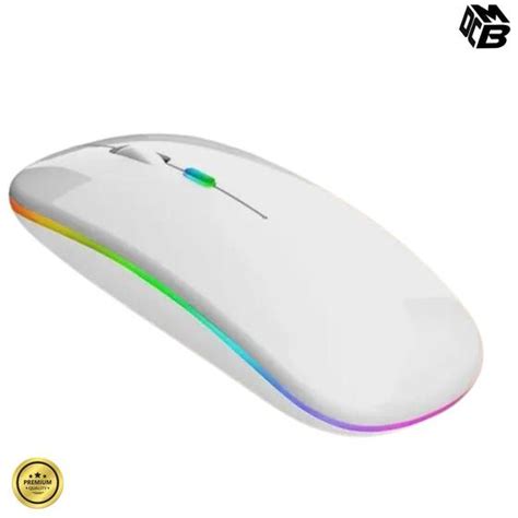 Mouse Sem Fio Wireless Bluetooth Recarreg Vel Led Rgb Ghz Color