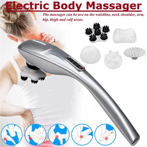 Auto Electric Neck Massager Handheld Hammer Infrared Massage Back Waist Leg Body Relax Cervical