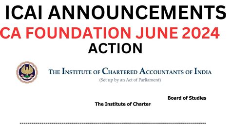 Urgent Announcement By Icai Ca Foundation June Exams