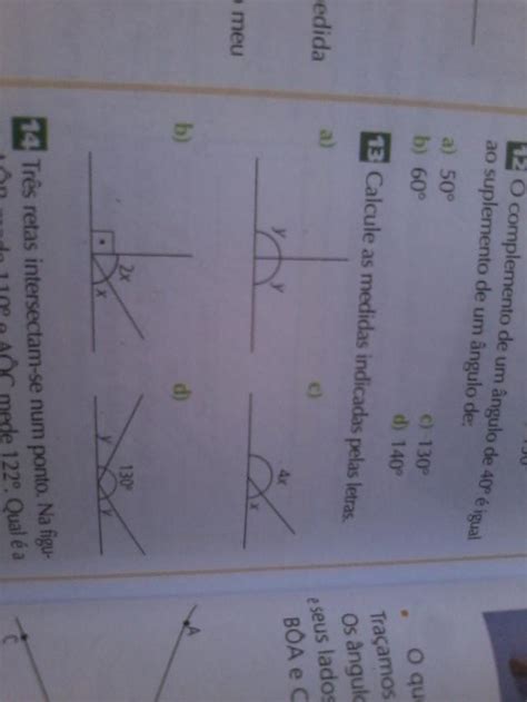 Calcule As Medidas Pelas Letras Brainly Br