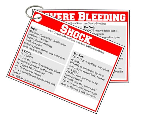 First Aid For Shock And Bleeding Free Pdf First Aid Cards