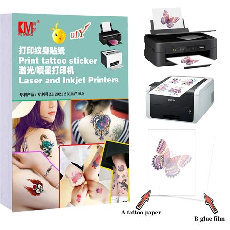 Diy A4 Sublimation Printing Tattoo Sheet Custom Waterproof Transfer