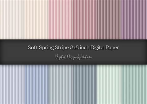 Soft Spring Stripe Digital Paper Graphic By Digital Designs By Victoria