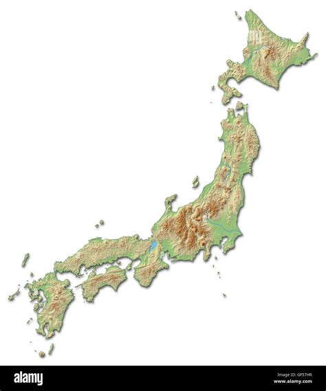 Relief Map Of Japan With Shaded Relief Stock Photo Alamy