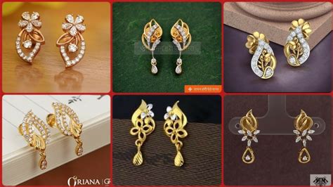 Gold Earring Designs 2023 Daily Wear Light Weight Gold Earrings