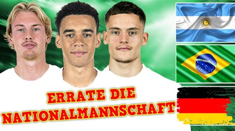 Nationalmannschaften an den Gesichtern der Fußballer erraten Fußball