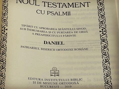 Noul Testament Cu Psalmii A Cu Scris Mare Leg Torie C R I