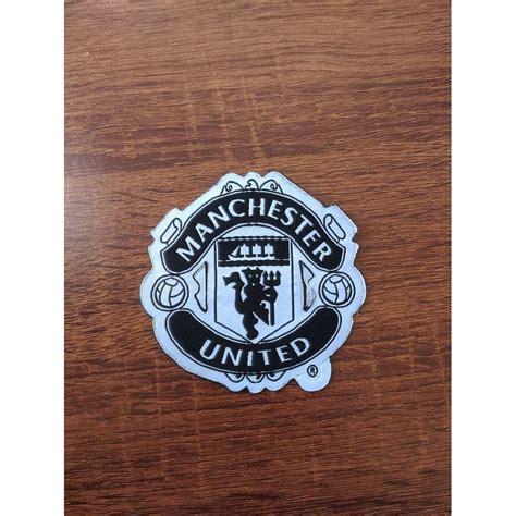 Jual Logo Patch Woven Emblem Club Bola MU Putih Hitam Shopee Indonesia