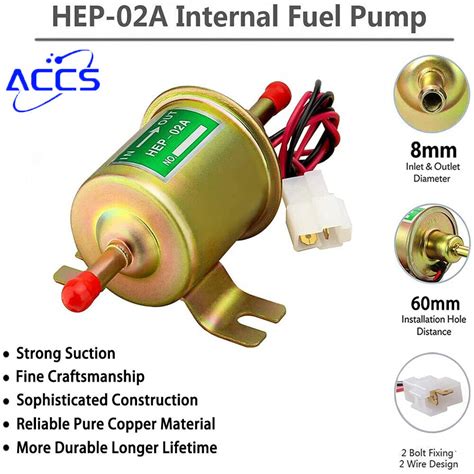 12v Fuel Pump Universal 2 5 4psi Gas Diesel Inline Low Pressure Electric Hep 02a Ebay