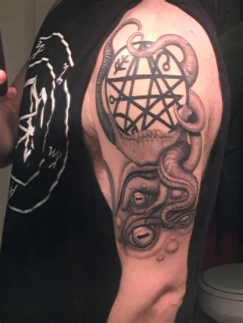 Eldritch Sleeve Started By Dave Allen Preying Mantis Tattoo Denver CO