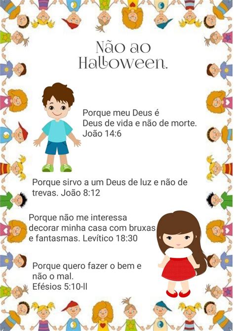 Não ao Halloween Evangelização infantil Atividades bíblicas