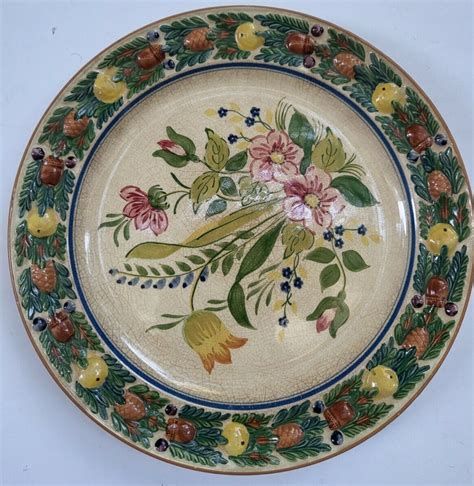 Royal Adams Ivory England Titian Ware Hand Painted Floral Dinner Plate