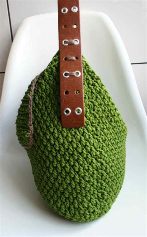 Crochet Pattern Crochet Bag Pattern Leather Handle Carry All - Etsy