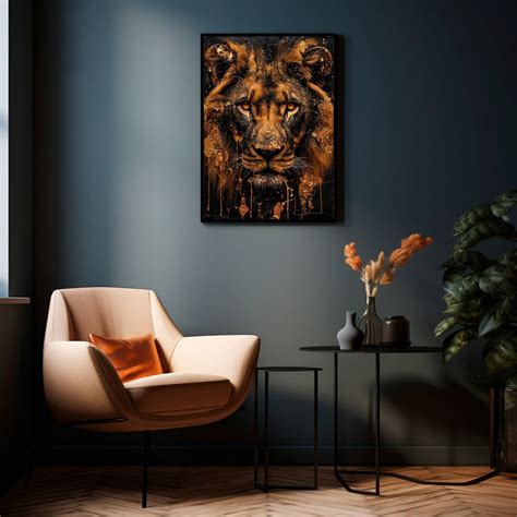 Lion Colorful Abstract Digital Print Lion Wall Art Lion Painting